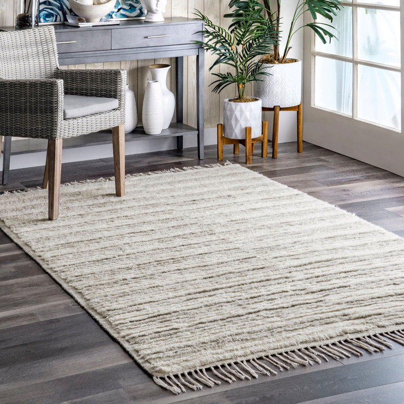 Koudia Striped HandKnotted Gray Area Rug AllModern